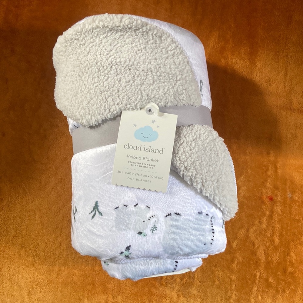 NWT: Plush Velboa Baby Blanket